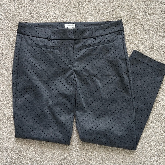 ADRIENNE VITADINI Pants - ADRIENNE VITADINI SZ 14 GREY & BLACK POLKA DOTTED TAPERED SLACK B124